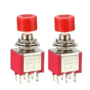 2 x DPDT 2NO-2NC Momentary Push Button Switch for Controlling 6mm Mounting Hole