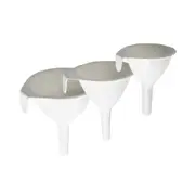 3pc Cuisena Compact Plastic Liquid Fluid Grain Funnel Set Kitchen Utensil White