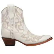 Corral Boots Embroidered Snip Toe Cowboy Booties Womens Off White Casual Boots L