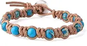 [KELITCH] Turquoise Beads Woven Wrap Bracelet Handmade Charm Bracelet Bangles Fashion