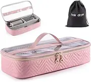 ELCUPA Hair Tools Travel Case with Black Hair Dryer Bag, Hair Tools Travel Carrying Case for Shark FlexStyle/SmoothStyle - Hair Air Wrap Dryer Case Flat Curling Iron Travel Organizer