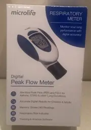 Microlife Digital Peak Flow Respiratory Meter. Monitor Lung Performance. NEW