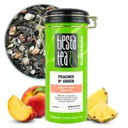 - Peaches N’ Green | Loose Leaf | Smooth Peach Green Tea | Premium Blend | Mediu