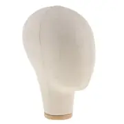 Canvas Block Manequin Head for Making, Styling, Hat Cap Display with Mount