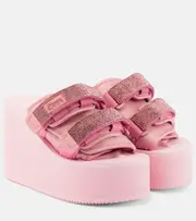 [Blumarine] Blumarine X Suicoke Moto embellished platform slides AU 6.5 pink