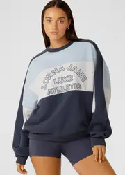 [Lorna Jane] Lotus Limited Edition Oversized Sweat in Blue, Size - Small S Multicolor