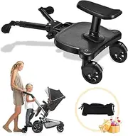 CozyGoo Universal Stroller Board, Stroller Foot Step, Universal with Seat, Skateboards for Baby, for Children 2-6 Years (25 kg), with Storage Bag