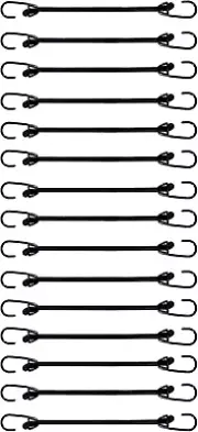 Mini Bungee Cord with Hooks 4 Inch, Plastic Coated, without Sharp Hook End, 15 P
