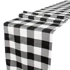 Black and White Table Runner 13"X108" Farmhouse Table Runner Checkered Table ...