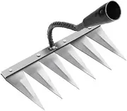 zolyet High-Carbon Steel Hoe Weeding Rake Farm Tool Weeding Soil Turning Loosening Artifact Nail Rake Tool Artifact Harrow Agricultural Tools Multicolor 6T