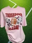 Comfort Colors Heavyweight PINK T-Shirt Size LARGE DTF Print: Touchdown Season