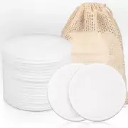 Reusable Cotton Rounds 15PCS with a Mesh Washable Laundry Bag, Makeup Remover Pa