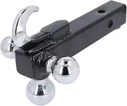 Trailer Hitch Triball Mount With Hook Stainless Steel High Load Capacity Trailer Receiver Hitch Triple Ball Mount For Vehicle