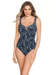 MIRACLESUIT Palatium Colorblock Escape One-Piece Swimsuit, size 16, NWT