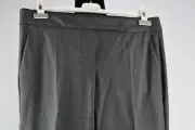 NWT Brunello Cucinelli Sz 10 Gray Monili Trim Flat Front Dress Pants Wool Blend