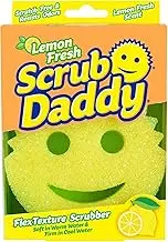 Scrub Daddy Lemon Fresh - Multipurpose Cleaning Sponge - Soft in Warm Water, Firm in Cold Water for Tough Cleaning - Scratch Free, Odour Resistant and Lemon Scented, Ergonomic