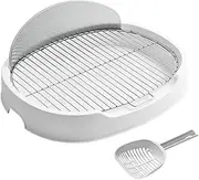 Fenteer Dog Toilet Litter Box Dog Potty Tray Pet Litter Pan Cleaning Tool,Reusable,Pet Pee Toilet,Potty Trainer Corner,for Small Dogs, White, 18mm