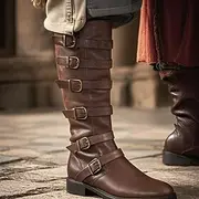 Medieval Renaissance Shoes Flat Jazz Boots Ren Faire Pirate Warrior Knight Ritter Men's Unisex Pirate Steampunk Halloween Carnival Performance Party / Evening