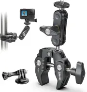 Super Clamp Camera Clamp Mount Monitor 360° Ballhead Magic Arm Double Ball Head