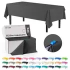 54 Inch X 300 Feet Black Plastic Table Cover Roll in A Cut - to - Size Box wi...