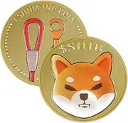 Neatbuddy Shiba Inu Coin, Pure Gold Color Physical Shiba Coin in Protective Collectable Gift,Souvenir Dogecoin Coin, Commemorative Collectible Coins,