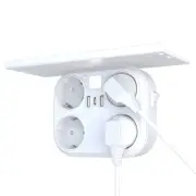 RRTEAVEL HHT105 16A Wall Switch Socket with Tray 4AC+3USB Port Universal Convertion EU Outlet with Controllable Light Ho