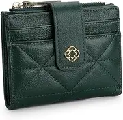 [HAMKVBPR] Women's Wallet Women's Short Wallet Card Position Zip Coin Holder Ladies Purse (Color : Green, Size : 12x1.5x9cm)