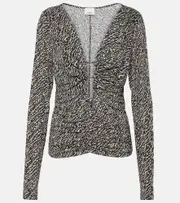 [Isabel Marant] Isabel Marant Laura printed ruched jersey top AU 6 multicoloured