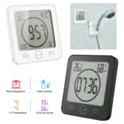 Waterproof Bathroom Shower Timer Wall Clock Digital LCD Thermometer Hygrometer