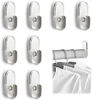 8 Pack 15mm Polished Chrome Wardrobe Brackets, Heavy-Duty Oval Rail End Supports with 8 Screws | 44mm Flange Fit for Rods, Closets & Shelving