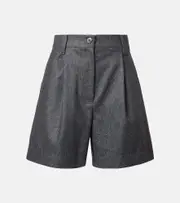 [Brunello Cucinelli] Brunello Cucinelli High-rise virgin wool shorts AU 16 grey