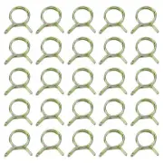 25Pcs Double Wire Spring Hose Clamps, 11mm Tube Clips, Color Zinc