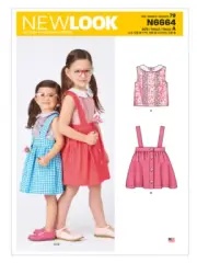 New Look Pattern Uncut 6664 Girls School Jumper Dress Shirt 1/2 1 2 3 4 5 6 7 8