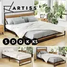 Artiss Metal Bed Frame Queen Double King Single Size Mattress Base Platform Wood