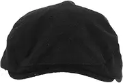 [LIFKOME] Mens Newsboy Cap British Flat Hat Classic Beret Boys Cap Decorative Hat Men's Stylish Flat Comfortable Visor Men's Newsboy Vintage Black
