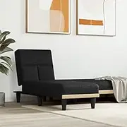 Chaise Longue Black Fabric,Chaises Longues-352818