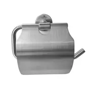 Dolphy Space Saving Stainless Steel Toilet Roll Holder with Cover - Brushed Silver, Wall-Mounted, Heavy-Duty Design for Bathrooms & Commercial Restrooms