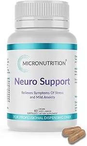 Neuro Support - Herbal Supplement for Mild Anxiety & Stress Relief, Sleep & Brain Function - Passionflower, Magnolia, Ziziphus, Kudzu, Magnesium Glycinate - Vegan - 60 Vege Caps - MICRONUTRITION