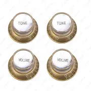 4 Pcs LP 60s Guitar Reflector Knobs Gold/Silver Top Hat Knobs for LP SG