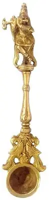 Indian Traditional Brass Krishna Hawan Pooja Spoon