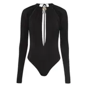 [Marine Serre] Marine Serre Draped Keyhole Bodysuit 36 FR BLACK