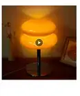 Orange Glass Bedside Table Lamp, Mid Century Modern Table Lamp for Nightstand, C