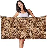 SAAKE Leopard Print Print Bath Towels Soft Skin Velvet Beach Towel Oversized Adults Quick Dry Lightweight