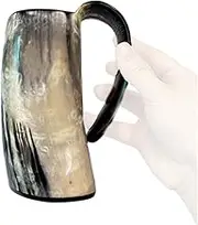 Horn Water Mug - Drinking Horn Mug, No Leakage Beer Mug | Outdoor Handmade Whiskey Mug with Handle, 1Pcs Horned Beer Mug, Rustic Vintage Decor Gift