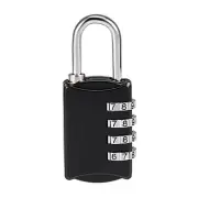 4 Digit Combination Padlock, 4mm Shackle, Zinc Alloy Waterproof Lock, Black