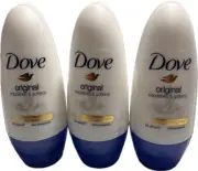 3 x Dove Original Deodorant Roll On 50mL
