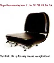 NEW UNIVERSAL FOLDING VINYL FORKLIFT SEAT CLARK CAT HYSTER YALE TOYOTA SWITCH