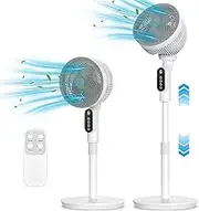 Standing Fan, Omni-directional Oscillating Fan For Bedroom, Circulator With Remote, DC Motor Quiet Pedestal Fans, Adjustable Height, 6 Speeds, 9H Timer, Home