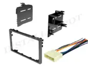 Car Stereo Radio CD Player Dash Install Mounting Trim Bezel Panel Kit + Harness