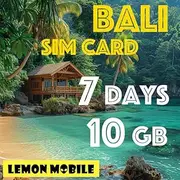 Bali Indonesia Travel SIM Card 7 Days 10 GB - Prepaid Data SIM for Tourists, High-Speed Internet, No Registration, Compatible with iPhone & Android, Easy Activation